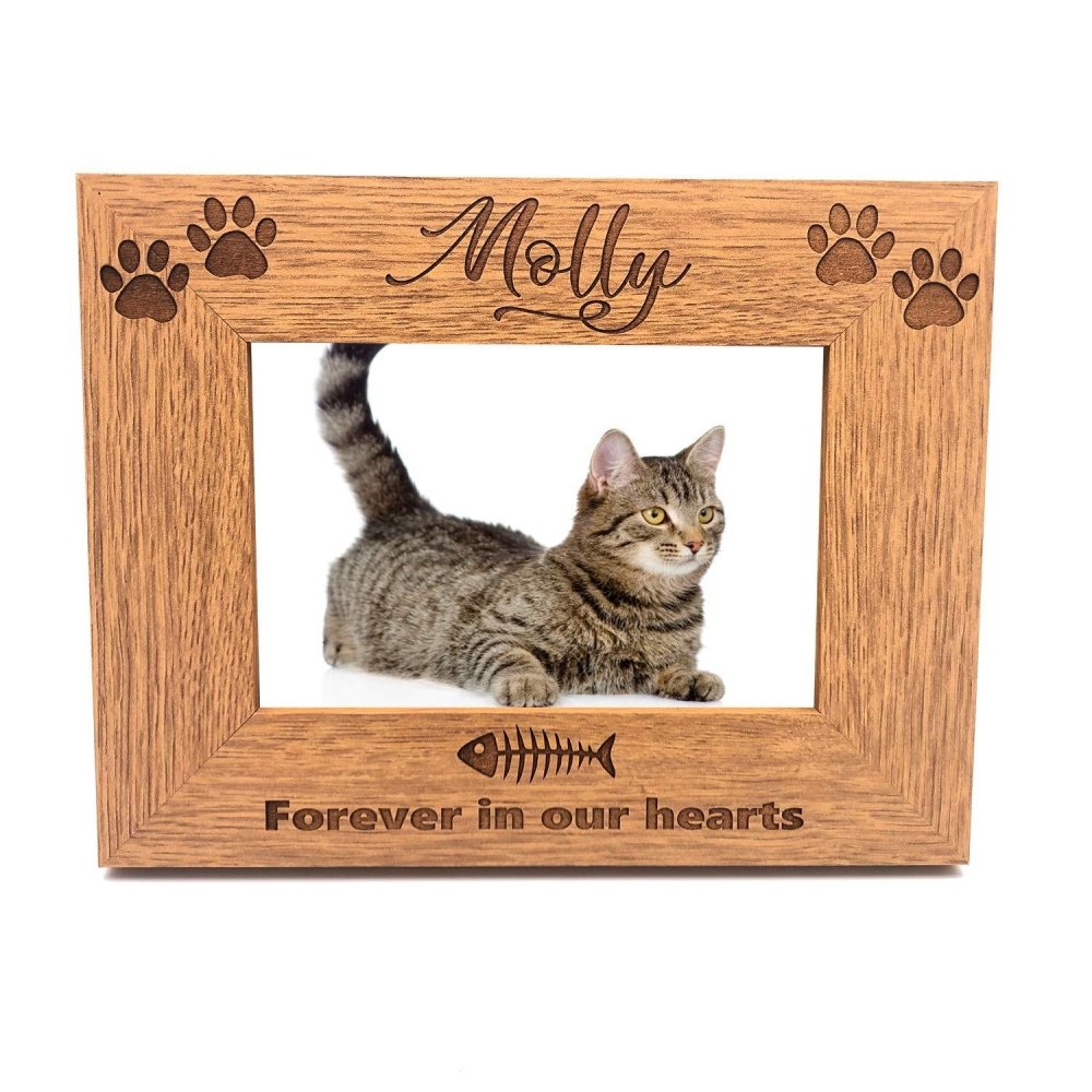 Cat Remembrance Personalised Engraved Photo Frame Gift - ukgiftstoreonline