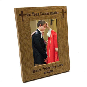 Confirmation Gift Personalised Engraved Wooden Photo Frame - ukgiftstoreonline