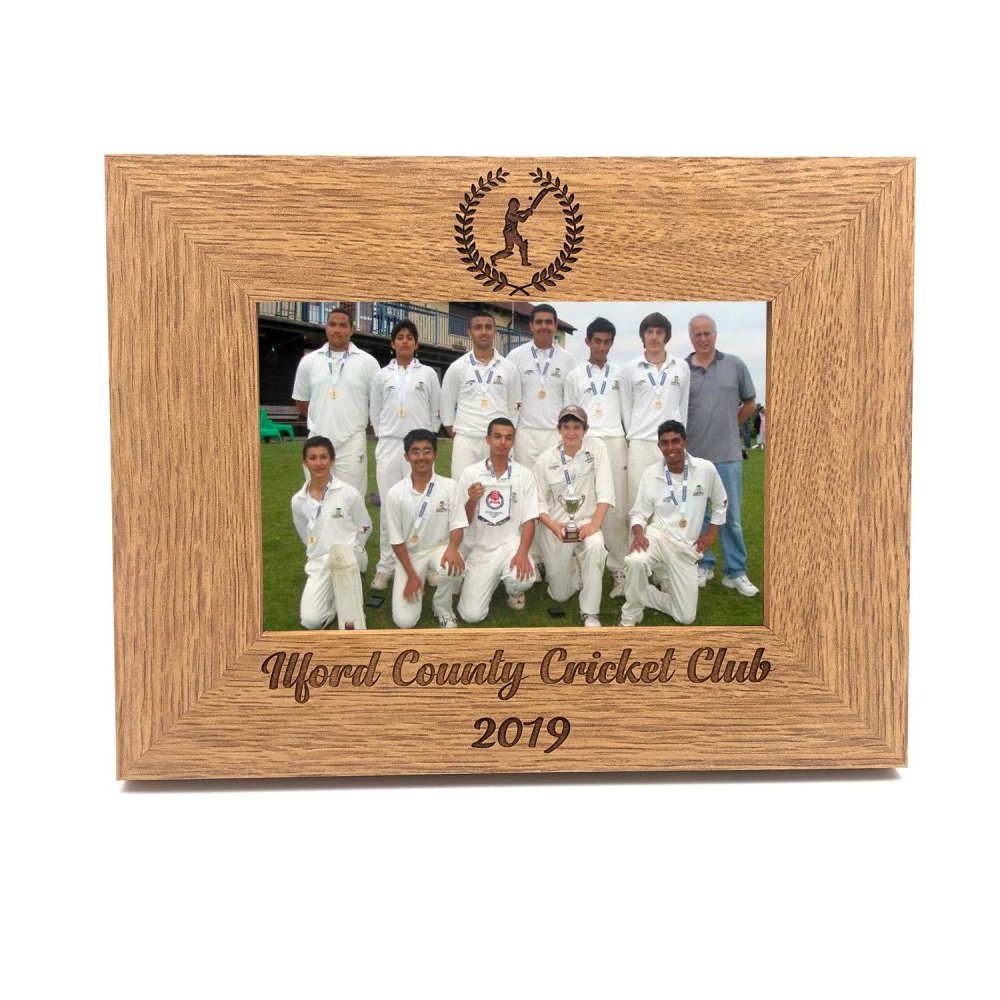 Cricket Themed Personalised Engraved Photo Frame - ukgiftstoreonline