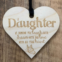 Daughter Love All Your Heart Wooden Plaque Gift - ukgiftstoreonline