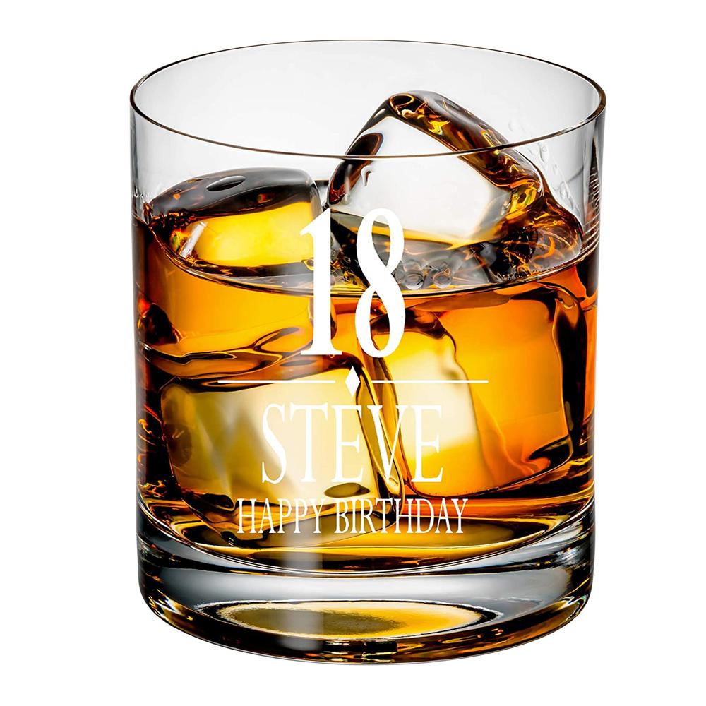 Engraved Personalised Birthday Whiskey Glass 18th, 21st, 30th, 40th, 50th, 60th, 70th, 80th - ukgiftstoreonline