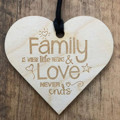 Family is where life begins Wooden Plaque Gift - ukgiftstoreonline