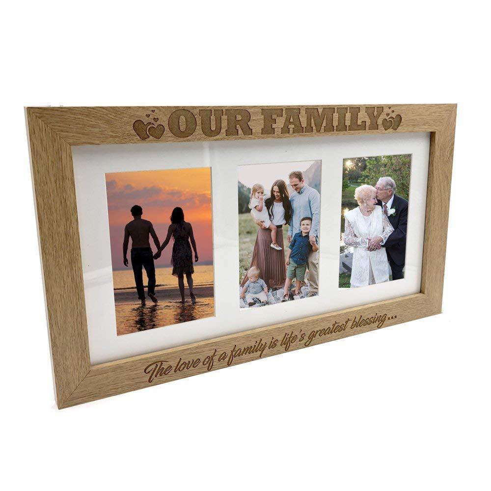 Family Triple picture photo frame 6"x4" - ukgiftstoreonline