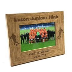 Football Team Award Gift Personalised Engraved Wooden Photo Frame - ukgiftstoreonline