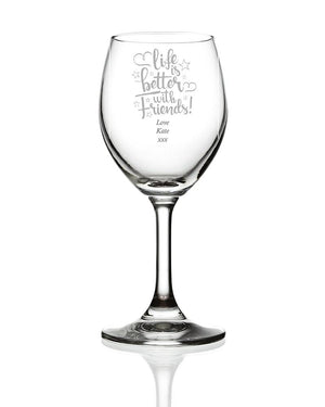 Gift For Friend Personalised Engraved Wine Glass - ukgiftstoreonline