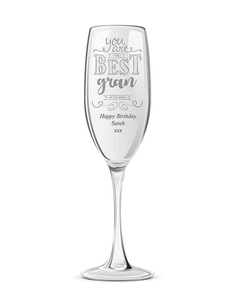 Gift For Gran Personalised Engraved Champagne Prosecco Glass Flute - ukgiftstoreonline