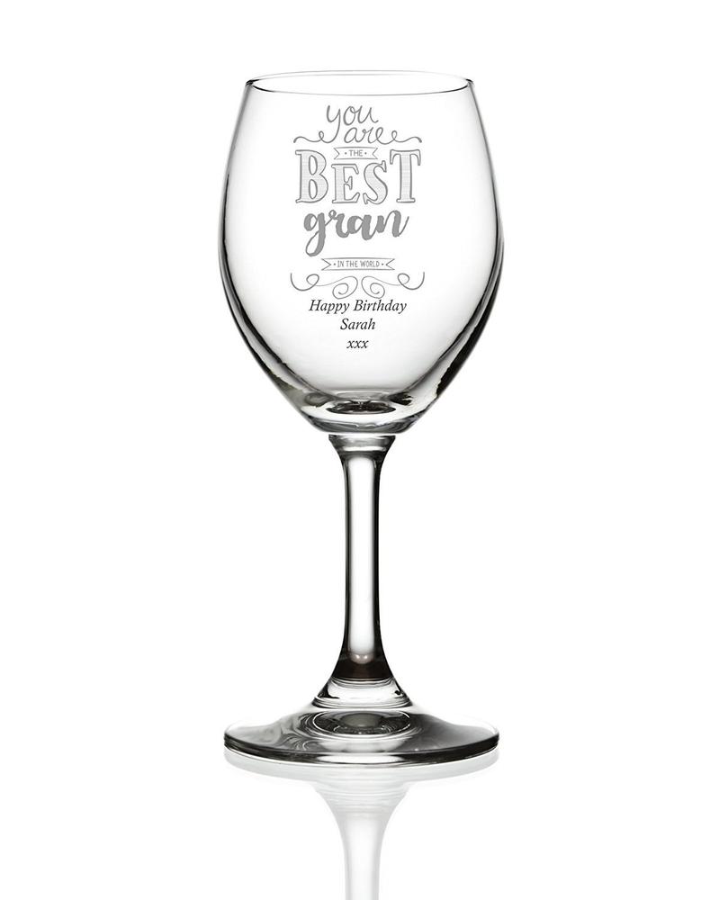Gift For Gran Personalised Engraved Wine Glass - ukgiftstoreonline