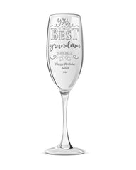 Gift For Grandma Personalised Engraved Champagne Prosecco Glass Flute - ukgiftstoreonline
