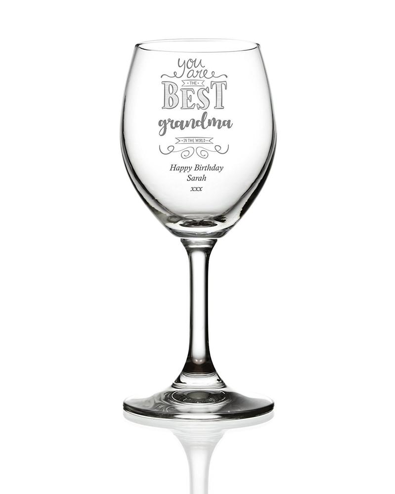 Gift For Grandma Personalised Engraved Wine Glass - ukgiftstoreonline
