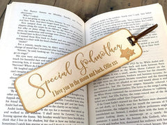 Godmother Gift Personalised Wooden Engraved Bookmark - ukgiftstoreonline