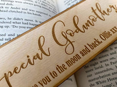 Godmother Gift Personalised Wooden Engraved Bookmark - ukgiftstoreonline