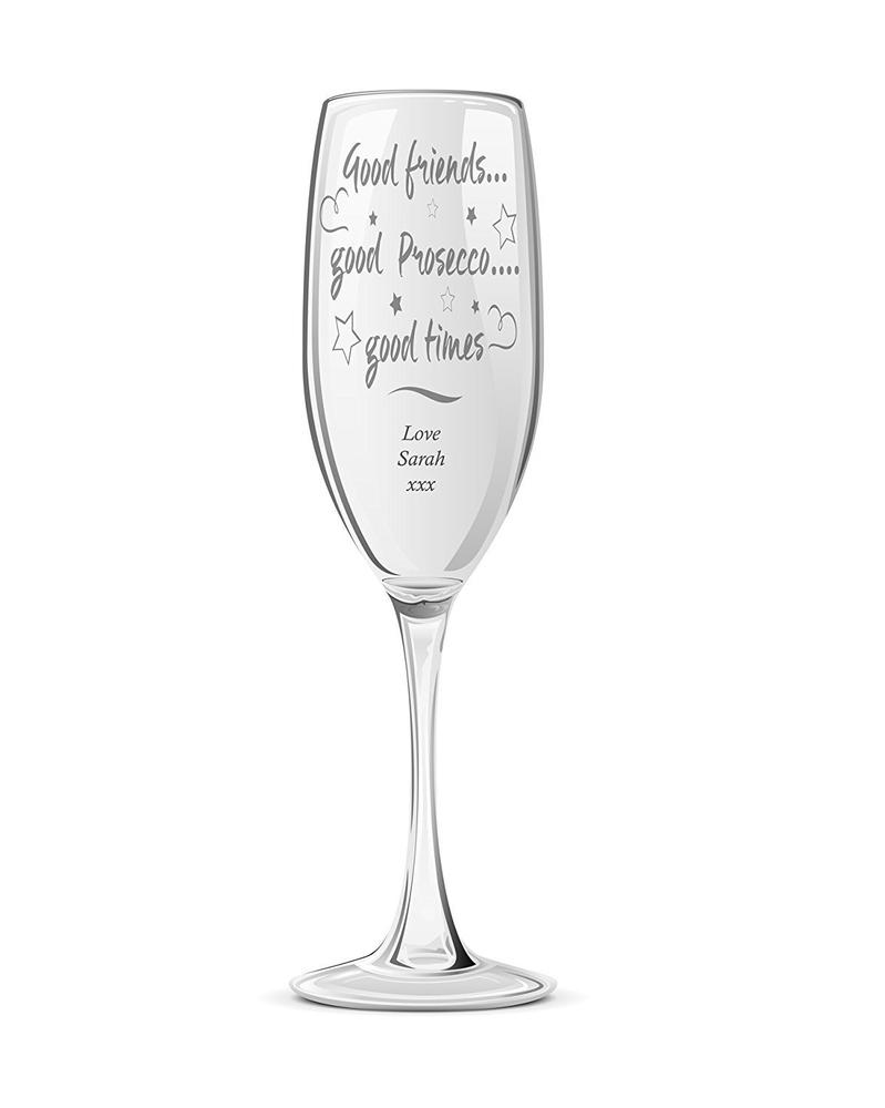 Good Friends Personalised Engraved Champagne Prosecco Glass - ukgiftstoreonline