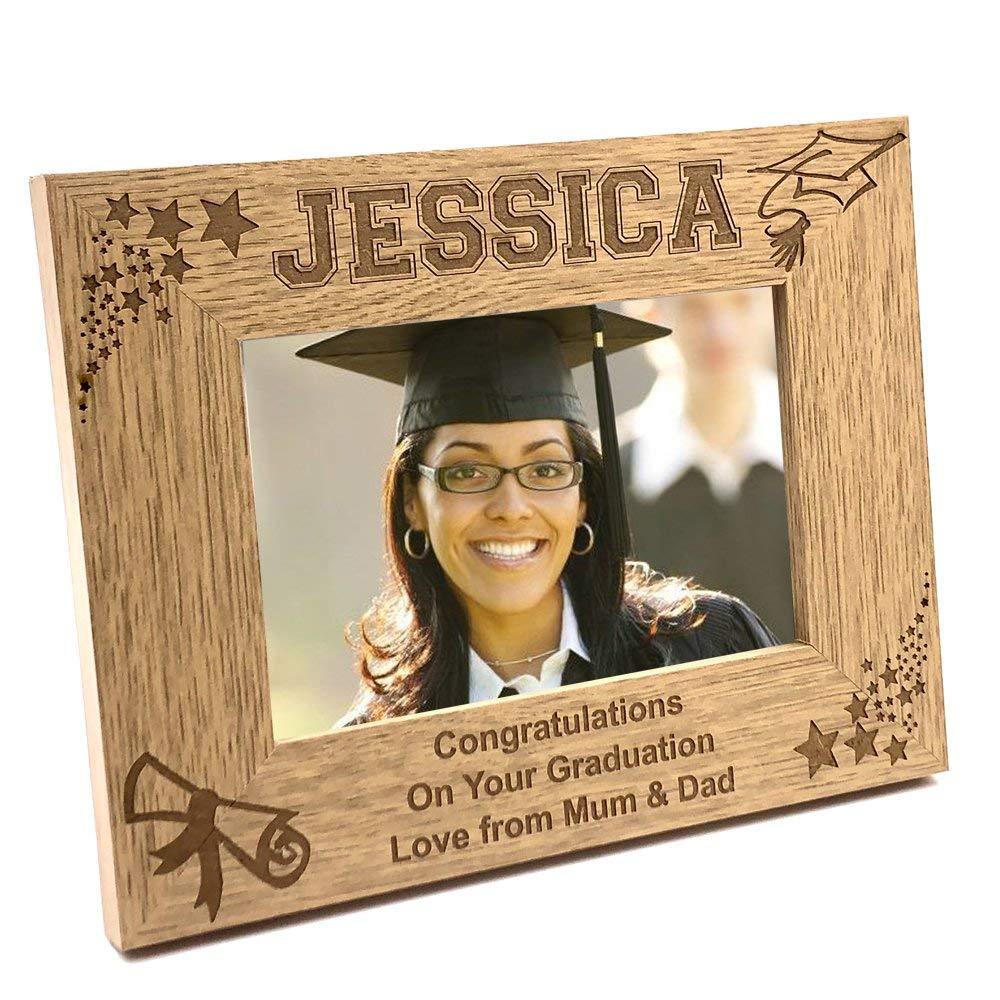 Graduation Day Personalised Stars and Hat Photo Frame Gift - ukgiftstoreonline