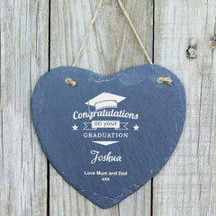 Graduation Gift Large Slate Heart Personalised Plaque - ukgiftstoreonline