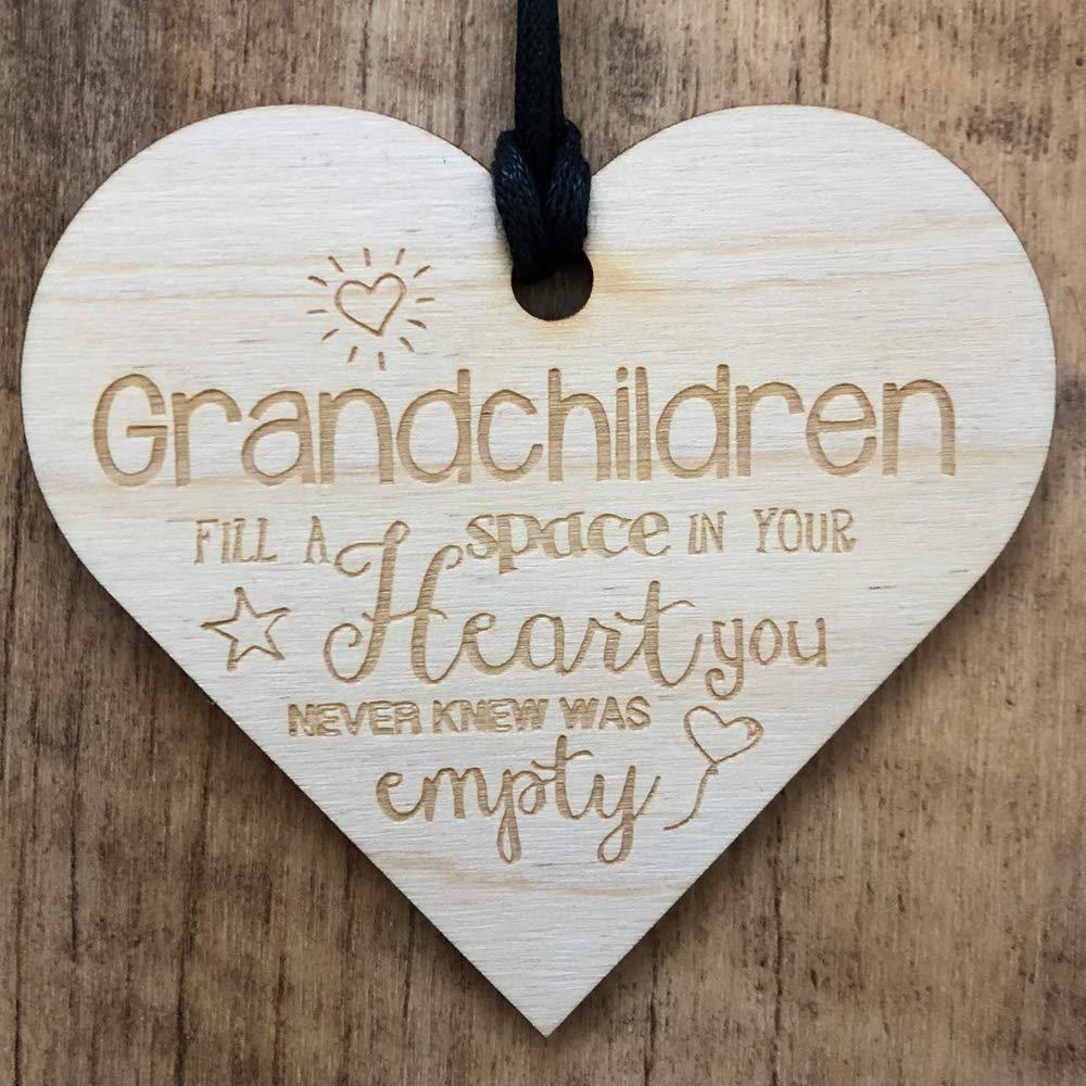 Grandchildren Fill A Space In Your Heart Wooden Plaque Gift - ukgiftstoreonline