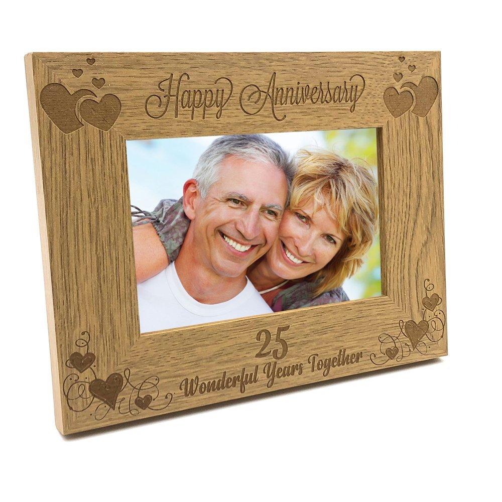 Happy 25th Anniversary Wooden Photo Frame Gift - ukgiftstoreonline