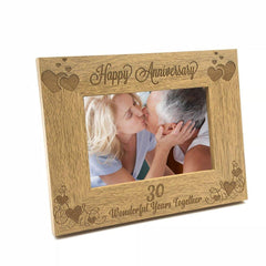Happy 30th Anniversary Wooden Photo Frame Gift - ukgiftstoreonline