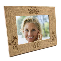 Happy 60th Birthday Wooden Photo Frame Gift - ukgiftstoreonline