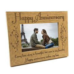 Happy Anniversary My Love Wooden Photo Frame - ukgiftstoreonline
