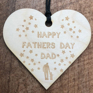 Happy Fathers Day Dad Heart Plaque Gift - ukgiftstoreonline