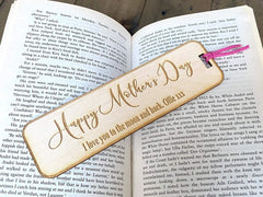 Happy Mother Day Gift Personalised Wooden Engraved Bookmark - ukgiftstoreonline
