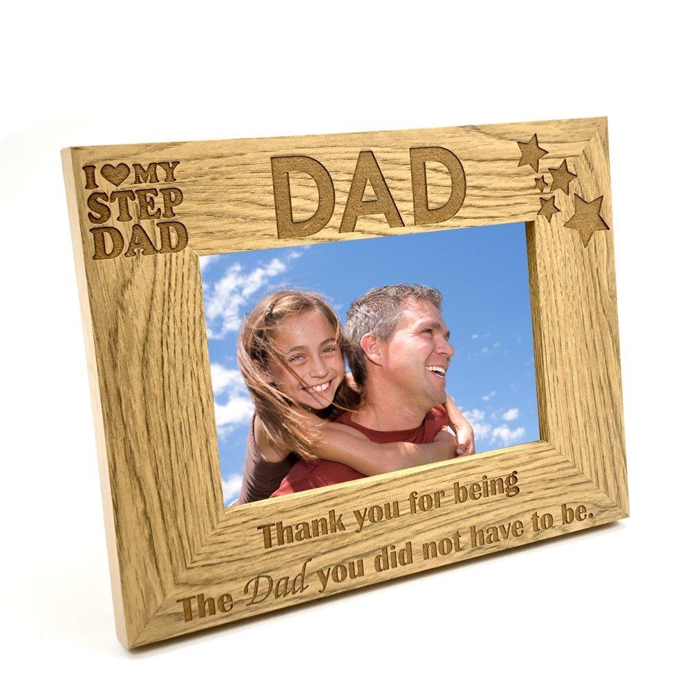 I Love My Stepdad Wooden Photo Frame Gift - ukgiftstoreonline