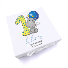 ukgiftstoreonline Personalised 1st birthday gift box baby boy keepsake memory box