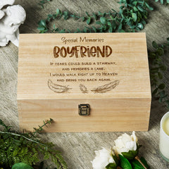 Boyfriend Remembrance Large Wooden Memory Keepsake Box Gift