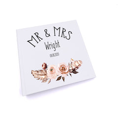 Personalised Boho Style Mr & Mrs Wedding Photo Album