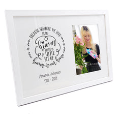 Personalised A Little bit of heaven In Our Home Memorial Remembrance Photo Frame