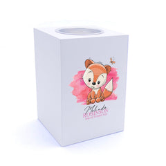 Personalised Baby Girl Cute Fox Design Tea Light Holder