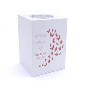 Personalised Grandma In Loving Memory Butterflies Tea Light Holder