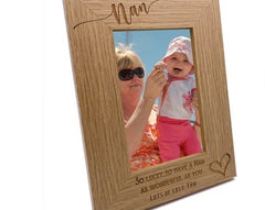 Personalised Nan Love Heart Engraved Portrait Photo Frame Gift