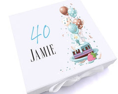 Personalised 40th Birthday Gifts For Him Keepsake Memory Box