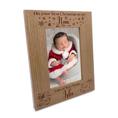 Personalised My First Christmas as My Nan portrait Photo Frame Keepsake