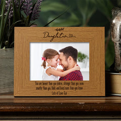 Personalised Daughter Sentiment Gift Wooden Photo Picture Frame Landscape