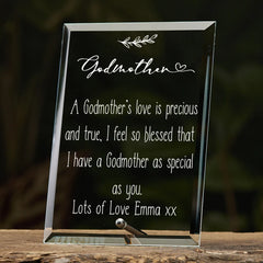 Godmother Personalised Glass Plaque Gift With Sentiment