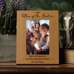 Personalised Father Of The Bride Wedding Photo Picture Frame Portrait