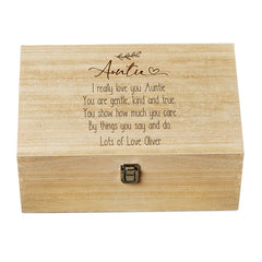 Personalised Large Wooden Auntie Sentiment Memory Keepsake Gift
