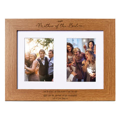 Personalised Mother Of The Bride Double Photo Picture Frame Portrait 6x4 Inch Brown