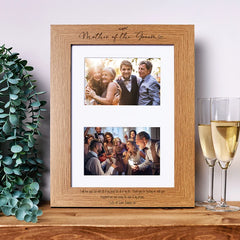 Personalised Mother Of The Groom Double Photo Picture Frame Landscape 6x4 Inch Brown