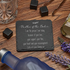 Personalised Mother Of The Bride Gift Slate Stone Drink Coaster
