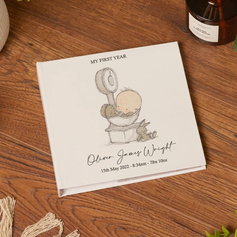 Personalised Baby Photo Album My First Year With Scale UV-1149