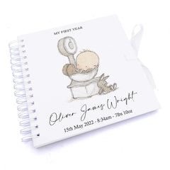 Personalised Baby Birth Record Book My First Year With Scale