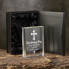 ukgiftstoreonline Personalised Christening Day Crystal Book Ornament Keepsake Gift In Box