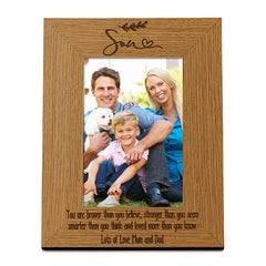 Son Photo Frame Personalised Gift Portrait With Leaf Design