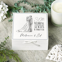 ukgiftstoreonline Personalised 30th Anniversary Vintage Wooden Box Keepsake Gift Keepsake Boxes ukgiftstoreonline