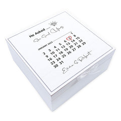 ukgiftstoreonline Personalised Engagement Wooden Box Keepsake Gift With Calendar