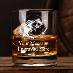 ukgiftstoreonline Personalised Engraved Whiskey Glass Sports Award Fishing Theme