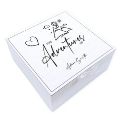 ukgiftstoreonline Personalised Our Adventures Vintage Wooden Box Love Gift